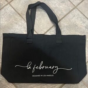 In February Black Canvas Tote Bag
